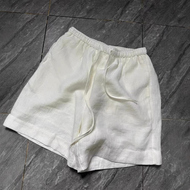 White plus size Shorts Women's Summer 2025 New Arrival Loose Slimming Loose-fit Waist Casual Wide-leg Pants