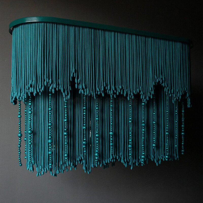 Bohemian design hotel, vintage wooden bead string, colorful chandelier, suitable for villas, children's rooms, living rooms, dining rooms, and lofts