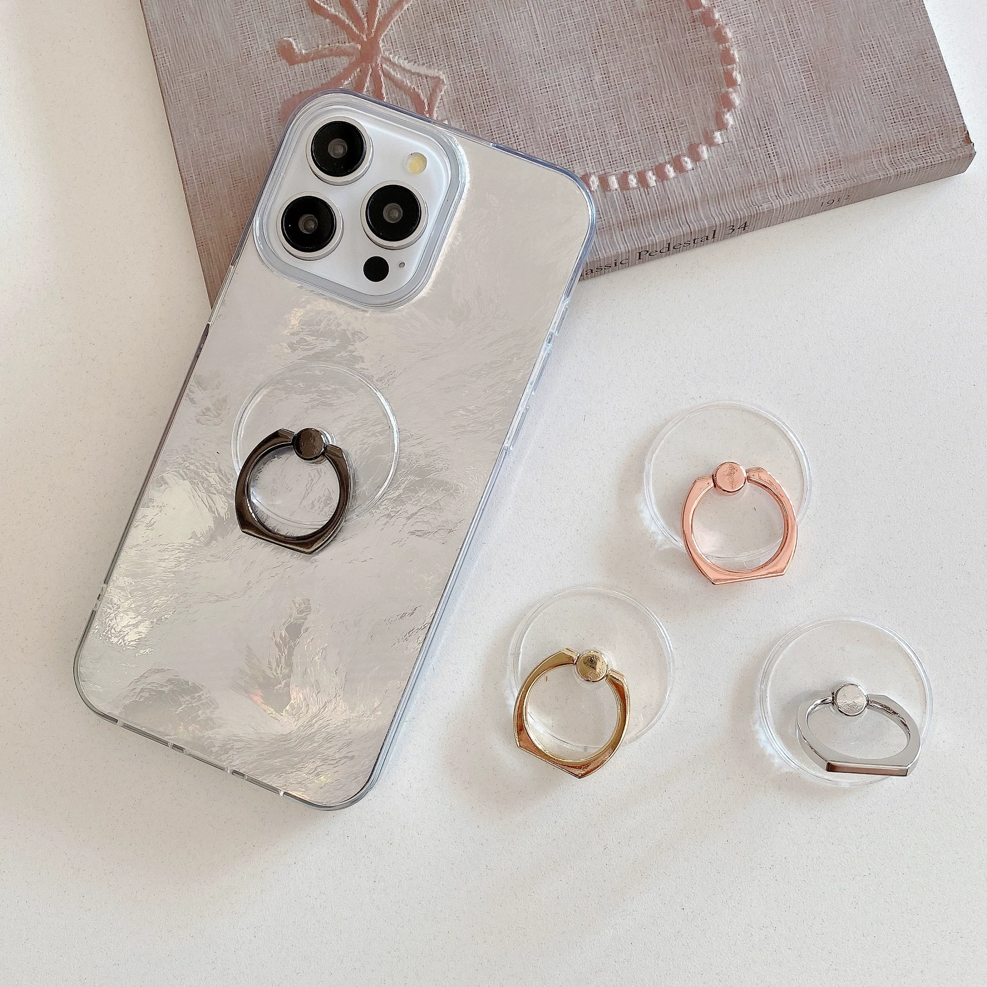 Гальваническое кольцо хрустальный держатель прозрачный акриловый круглый кольцо держатель мобильного телефона четыре цвета кольца ленивый держатель