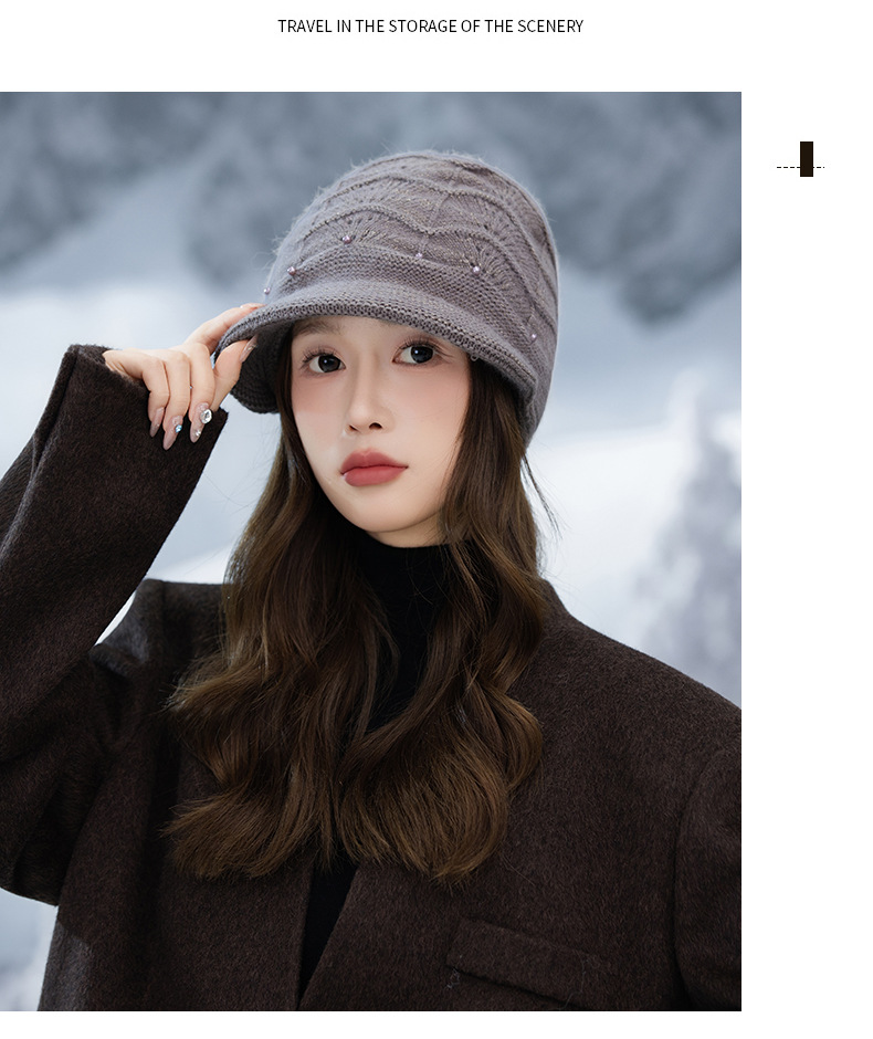 Damen-Bucket-Jacke im koreanischen Stil, vielseitig, perlenbesetzt, dick gestrickt, Herbst-Winter-Mode, lässig, winddicht, warm, hochwertig_voghion.com