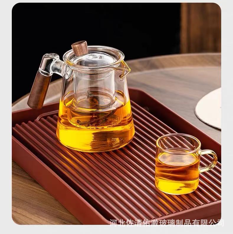 tetera de vidrio de alto silicio de silicio resistente al calor utensilios de té domésticos oficina espesar separación de té máquina de preparación de té taza de té tetera de té image 5