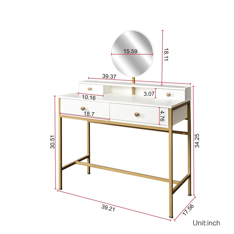 Luz de lujo tocador dormitorio moderno simple mesa de maquillaje pequeño ins estilo nuevo pequeño apartamento pequeño tocador con espejo