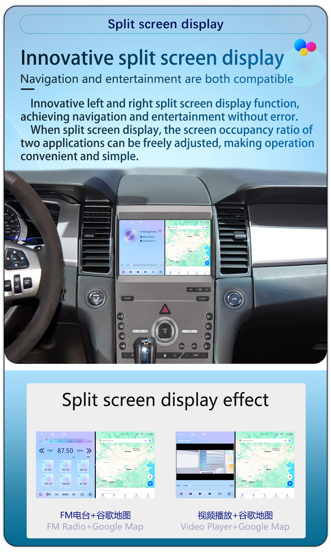 Suitable for 10-Inch 12-16 Model Ford Taurus Android Wireless Carplay Navigation 360 Panoramic All-In-One Machine