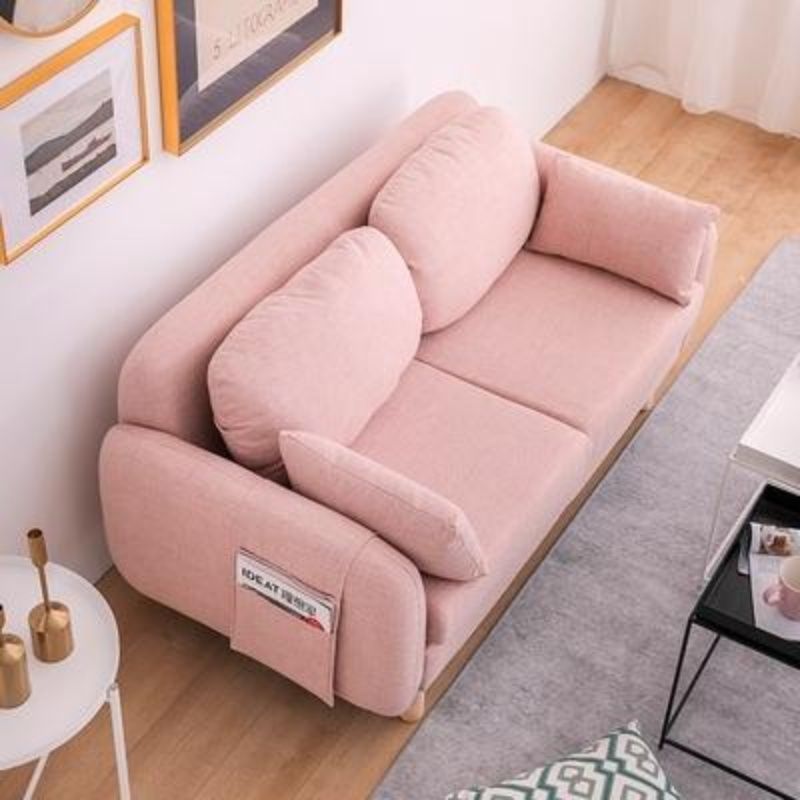 Fabric Sofa for Small Apartments, Simple Style for Living Room and Bedroom, Economical Double or Triple Sofa for Rental, Trendy Model