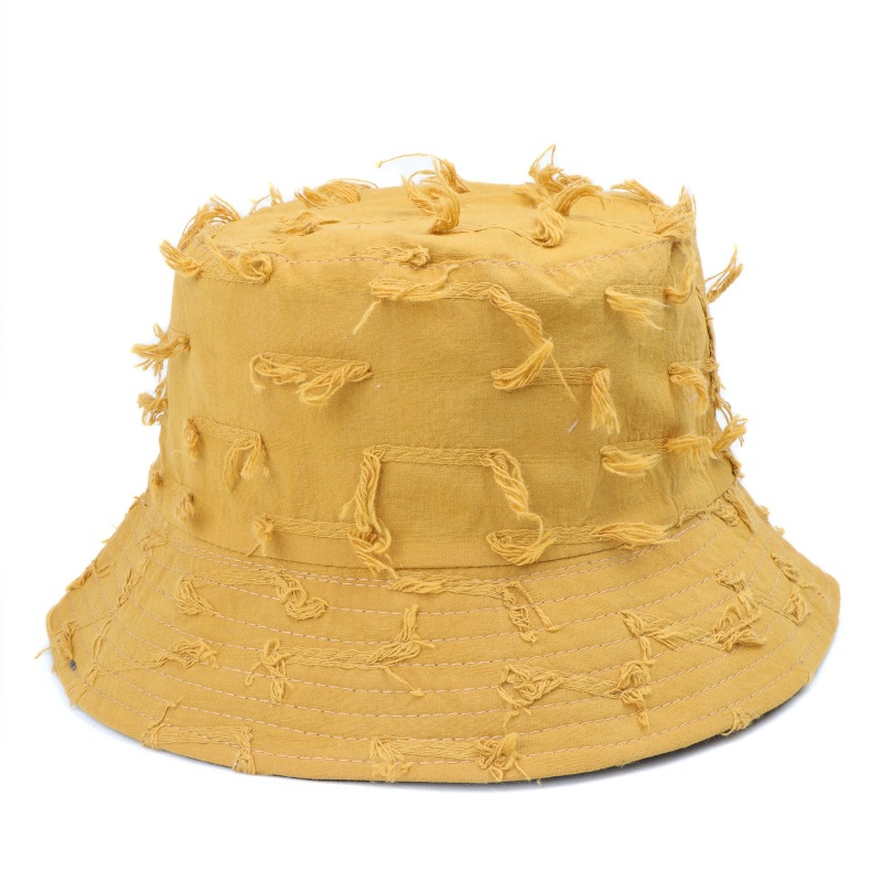 Tassel Design Unisex Sweet Simple Style Solid Color Tassel Wide Eaves Bucket Hat