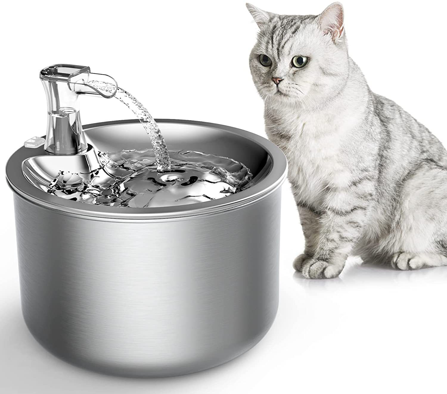 定制不锈钢宠物饮水机猫咪饮水器自动循环水位浮标监测猫狗喂水器