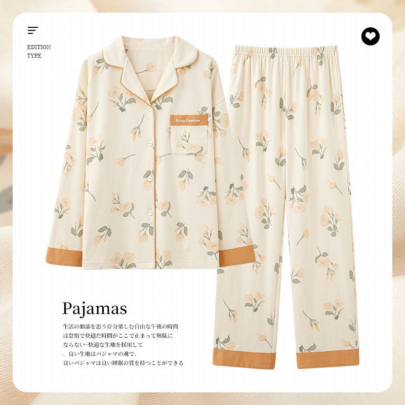 100% pijamas de algodón de las mujeres de primavera y otoño de manga larga más el tamaño de desgaste del hogar de algodón de invierno ropa de confinamiento traje de verano