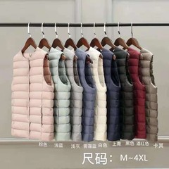 新款羽绒马甲女冬圆领V领两穿百搭单排扣轻薄时尚保暖羽绒内胆潮