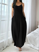 Y 89874 Deep V Neck Pocket Dress ��V�I�ڴ��Lȹ �W���羳
