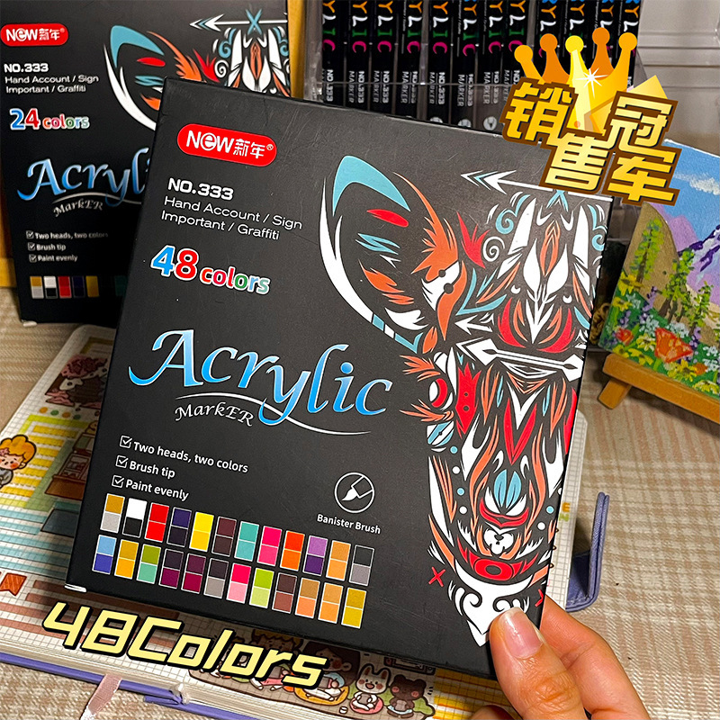 双頭 2 色アクリルマーカー 72 色ソフトヘッドペイントペンボディペイントセラミック落書きアートペン卸売|undefined