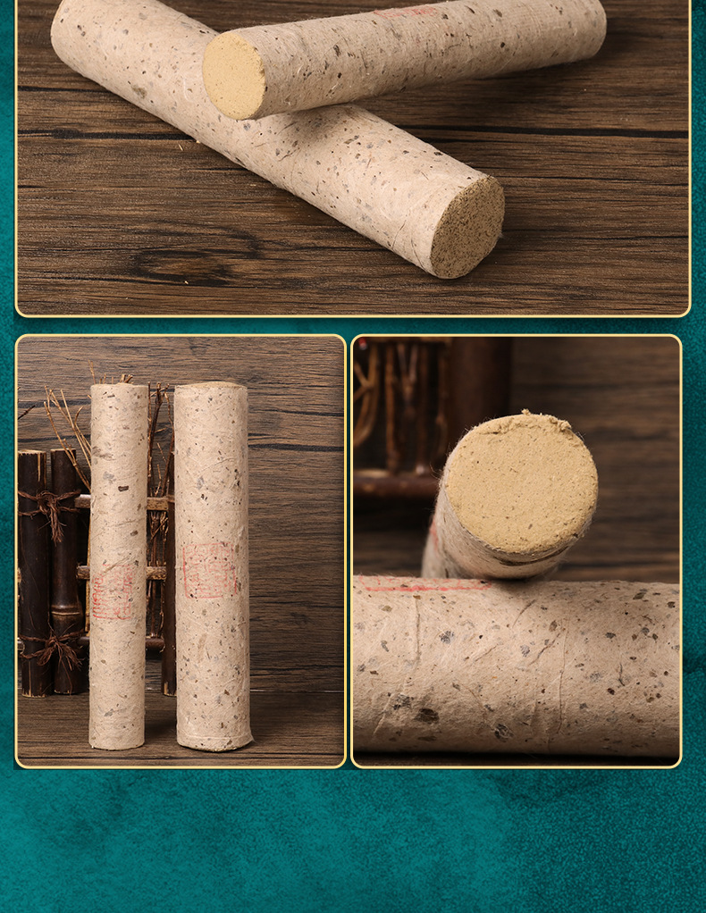 Moxa Sticks Ai Tiao 艾条 Aged Mugwort Moxibustion Rolls with Safflower Ai Rong for Warming Therapy in use