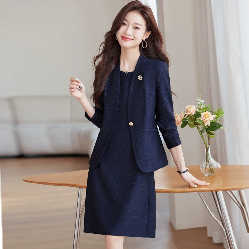Autumn classic suit, skirt, artificial jacket for work, high-end