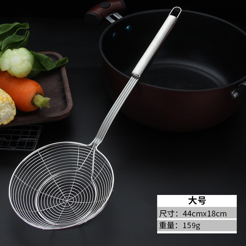 四線二重丸線ステンレス鍋用ザル、麺や揚げ物の水切り、油切り、油飛散防止|undefined