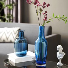 高级 玻璃花瓶小口径ins摆件客厅轻奢家居插花高颜值装饰创意摆设