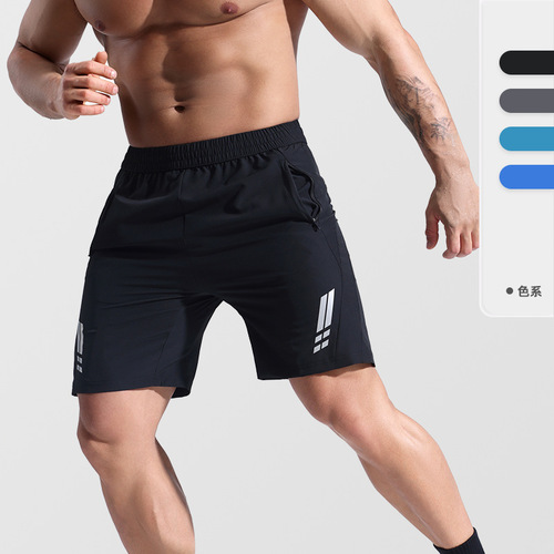 Cross-border Amazon new men's sports shorts outdoor running ice silk quick-drying pants running fitness five-point pants