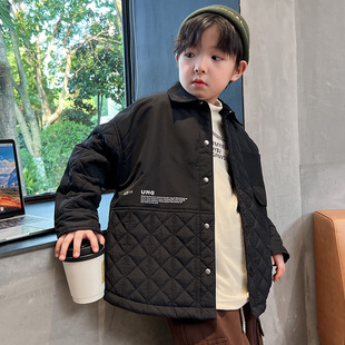 Boys' Winter Quilted Jacket 2025 New Children's Autumn and Winter Cotton Coat for Older Kids Stylish Winter Cotton Clothing