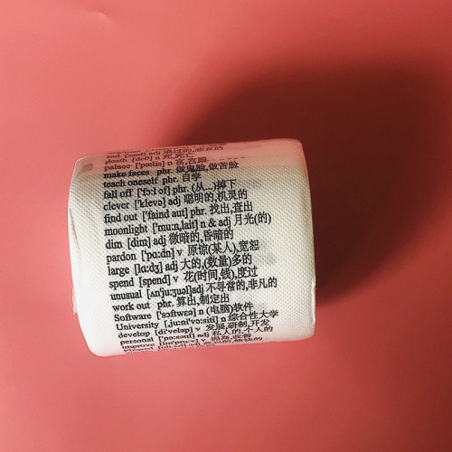 Xueba toilet paper printed roll paper junior high school English word printed paper towel roll toilet paper creative personalized roll paper