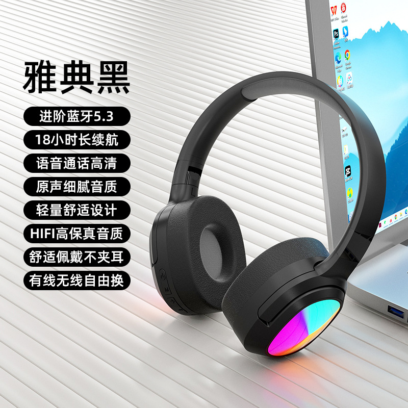 Transfronterizos nuevos auriculares de juego RGB 2962 auriculares Bluetooth inalámbricos de tarjeta plegable