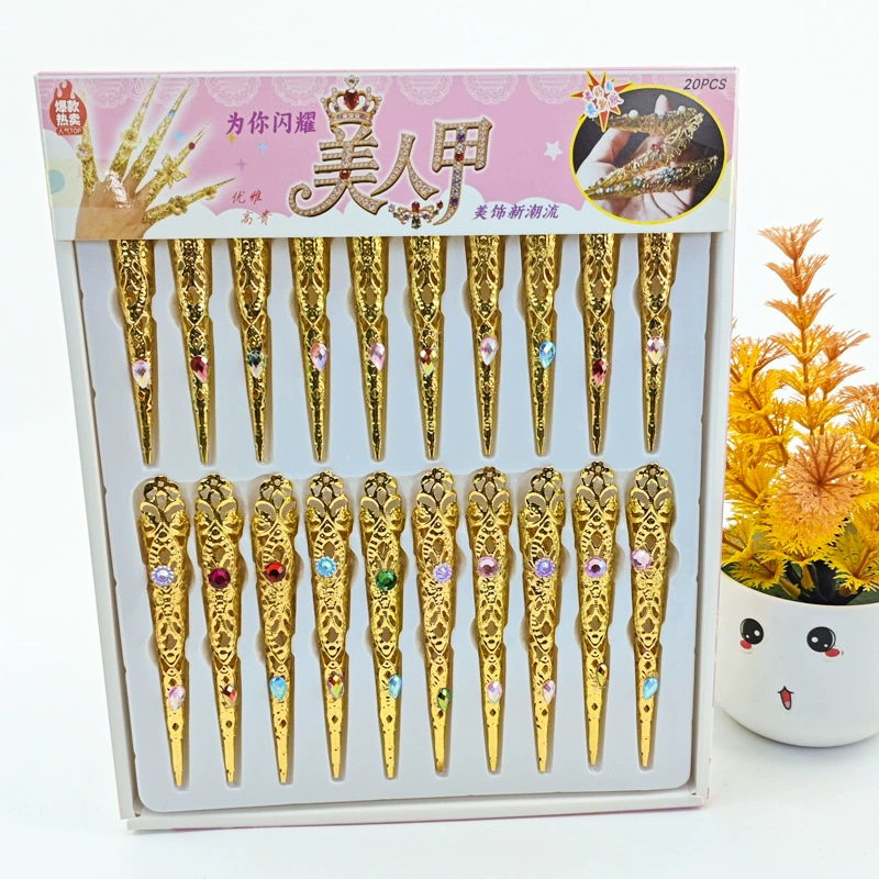 Набор золотых ногтей Тысячные руки Гуаньинь, древний костюм, длинный набор ногтей, реквизит для выступления на сцене, детские игрушки для столовой
