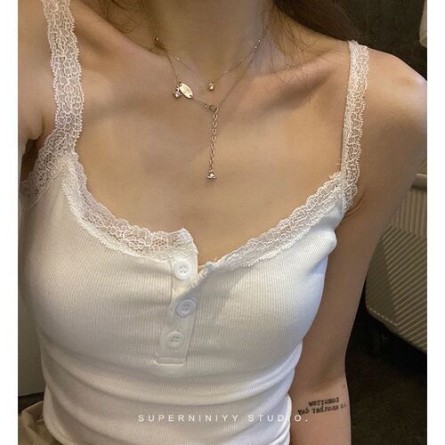 Pure Desire Lace Straps White Bralette with Padded Cups, Women's Autumn Outerwear, Beautiful Back, Slimming, Inner Layer Top