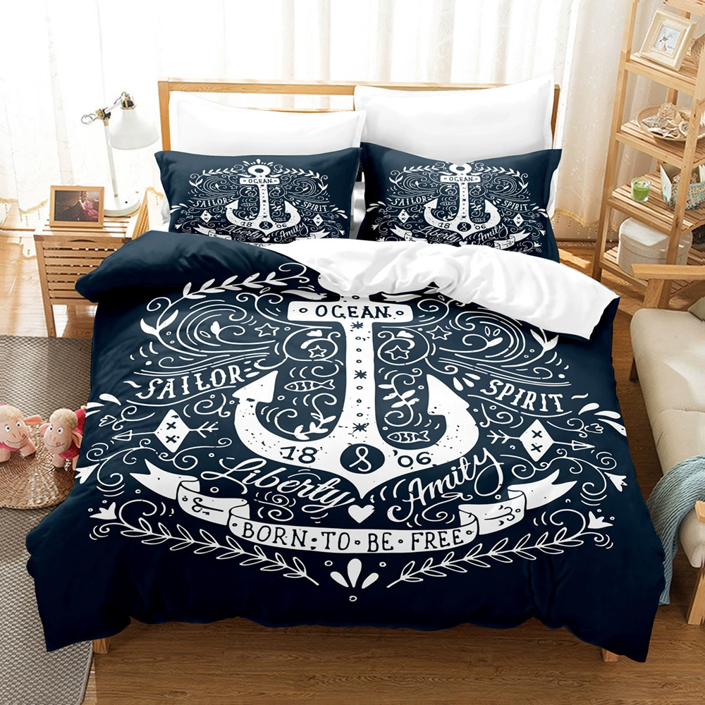 Marine set, duvet cover, pillowcase, Amazon, 3 piece set, 3D