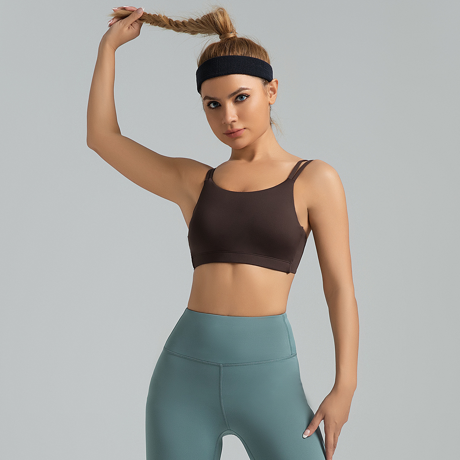 Área especial transfronteriza de doble hombro cintura delgada ropa interior deportiva alta elástica U-shaped antichoque reuniendo belleza espalda integral sujetador deportivo