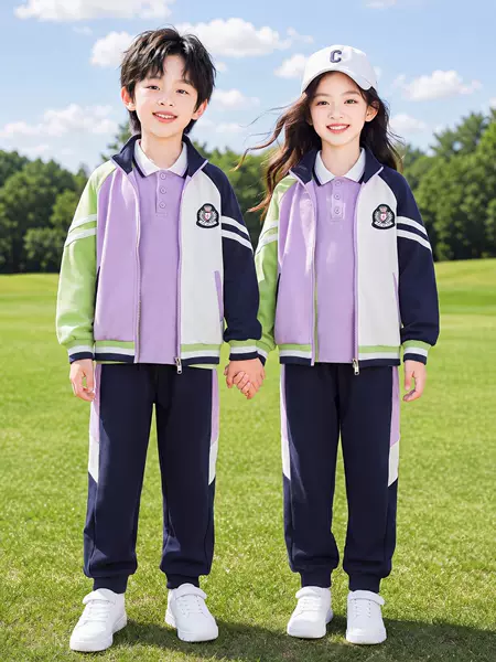 Spring kindergarten uniform, zip-up jacket, no hood, sporty style, suitable for elementary school students, children's class uniform, school uniform