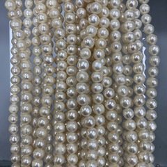 新款10~11mm近圓毛衣鏈天然淡水珍珠散珠圓珠手工飾品配件DIY禮品