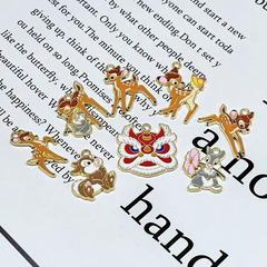 Cute Cartoon Sika Deer, Brown and Gray Rabbit DIY Pendant Jewelry—Chinese-style Fiery Red Lion Necklace Accessories Wholesale