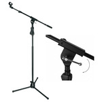 麦克风三脚落地支架 演出舞台可升降高低电容麦克风话筒斜杆支架