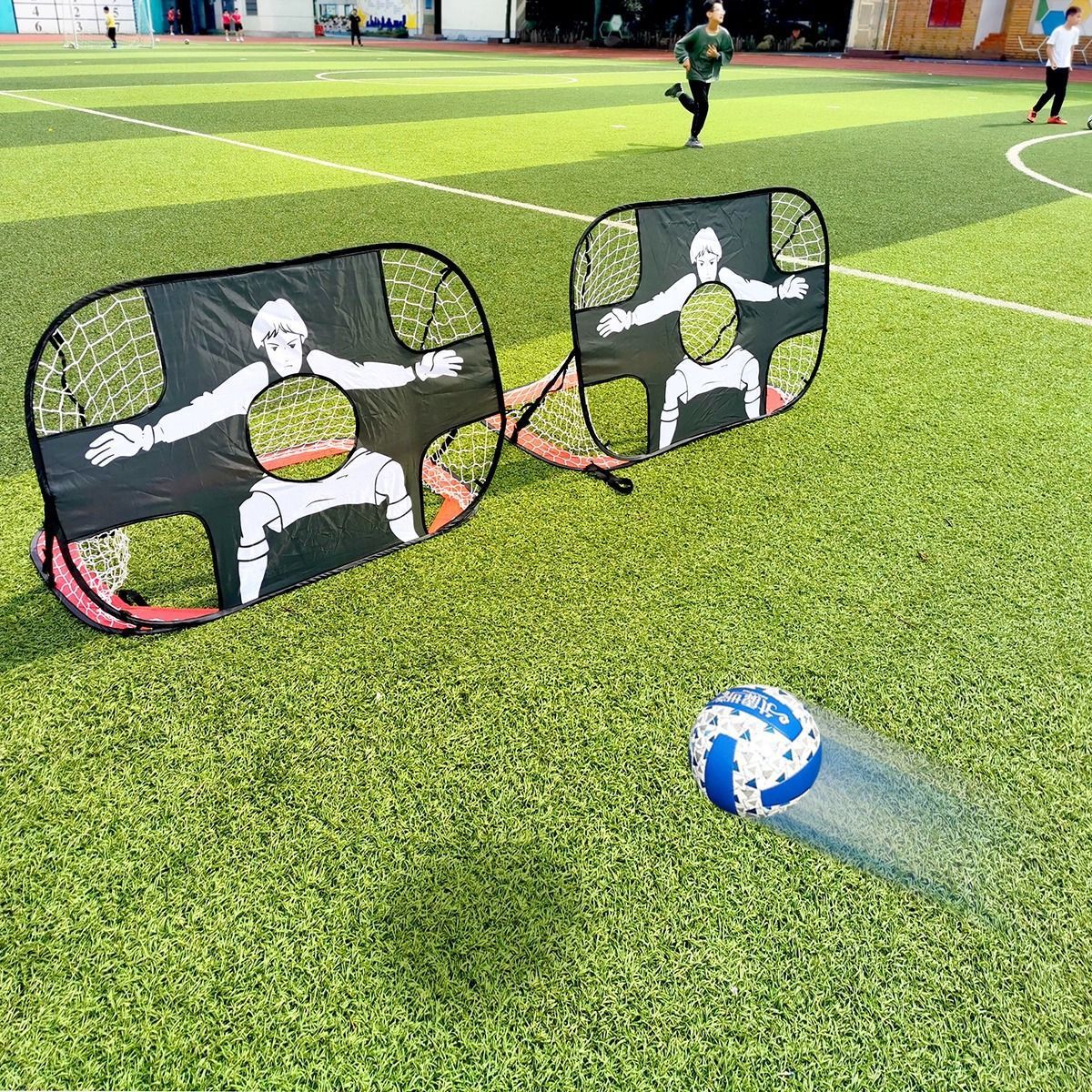 H6N Children's Outdoor Folding Human Football Net Frame Youth Portable Indoor Training Entertainment Cartoon Football