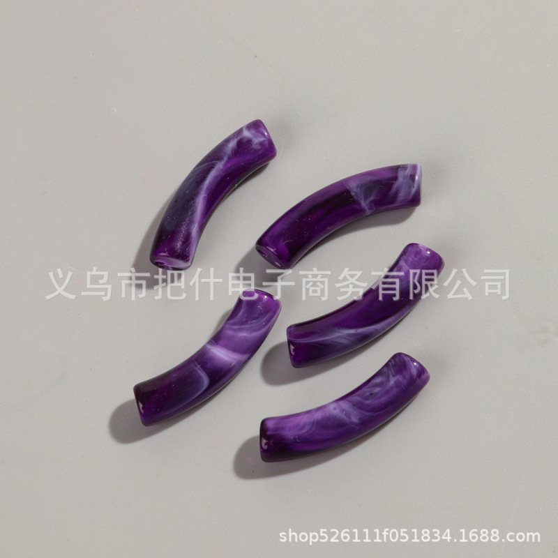 20颗/包弯管亚克力单色混色管珠DIY项链手饰项链发簪饰品配件批发|undefined