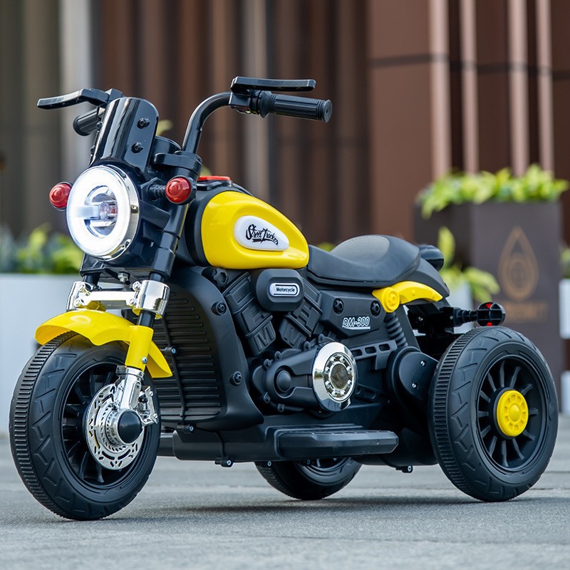 Motocicleta para niños Coche eléctrico para niños Coche de juguete de tres ruedas con música y luz Coche a batería Bicicleta recargable image 23