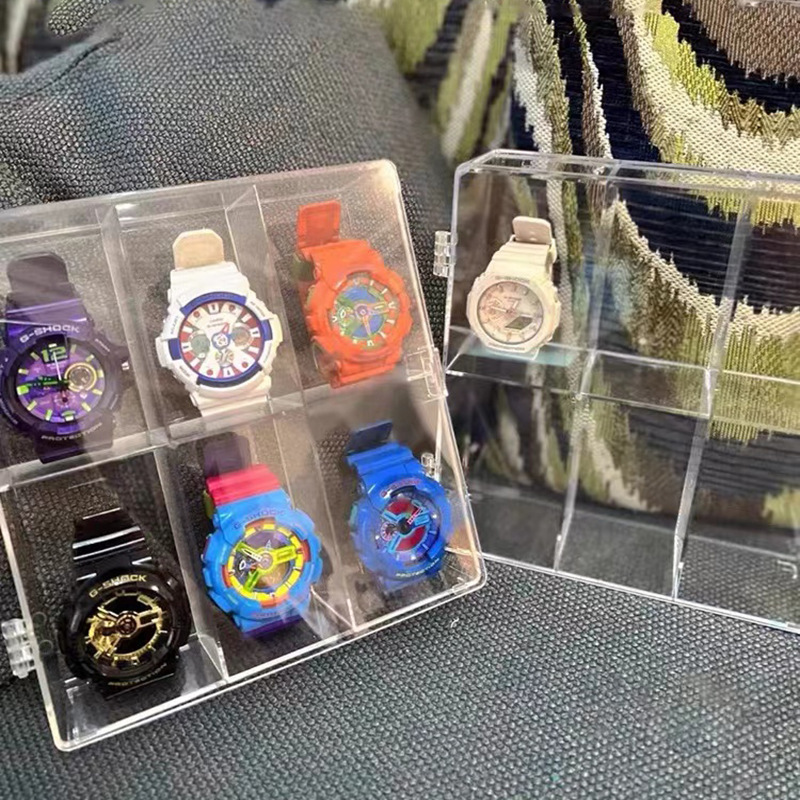 Watch hand jewelry jewelry storage box transparent compartment large capacity children's watch hairpin hairpin rubber band finishing box