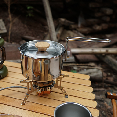 Outdoor multifunctional 304 stainless steel kettle mountaineering portable coffee pot foldable fishing camping pot teapot