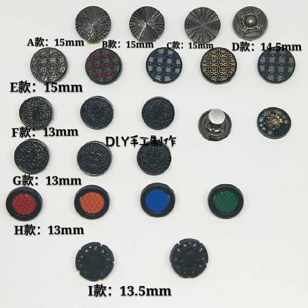 Punk Rivet Clothing Shoes Hat Packaging Accessories Frosted Black Metal Two-button Fixed Buckle Paint Alloy