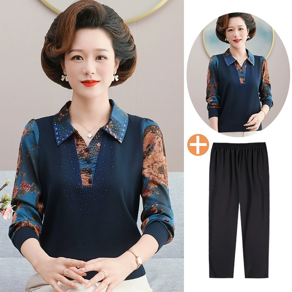 Tibetan blue coat+black pants