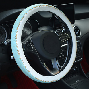 New color leather car steering wheel cover universal handle cover leather fashion business Four Seasons essential one-piece delivery