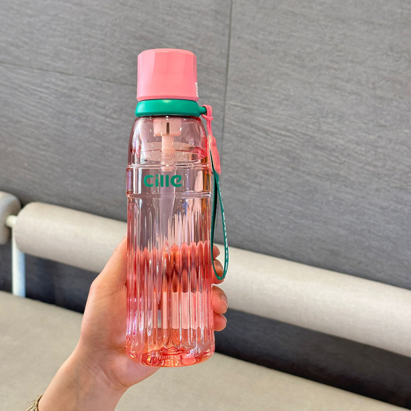 希楽コップ女子学生2025新型tritanプラスチック耐高温携帯大容量学生学校ストローカップ|undefined