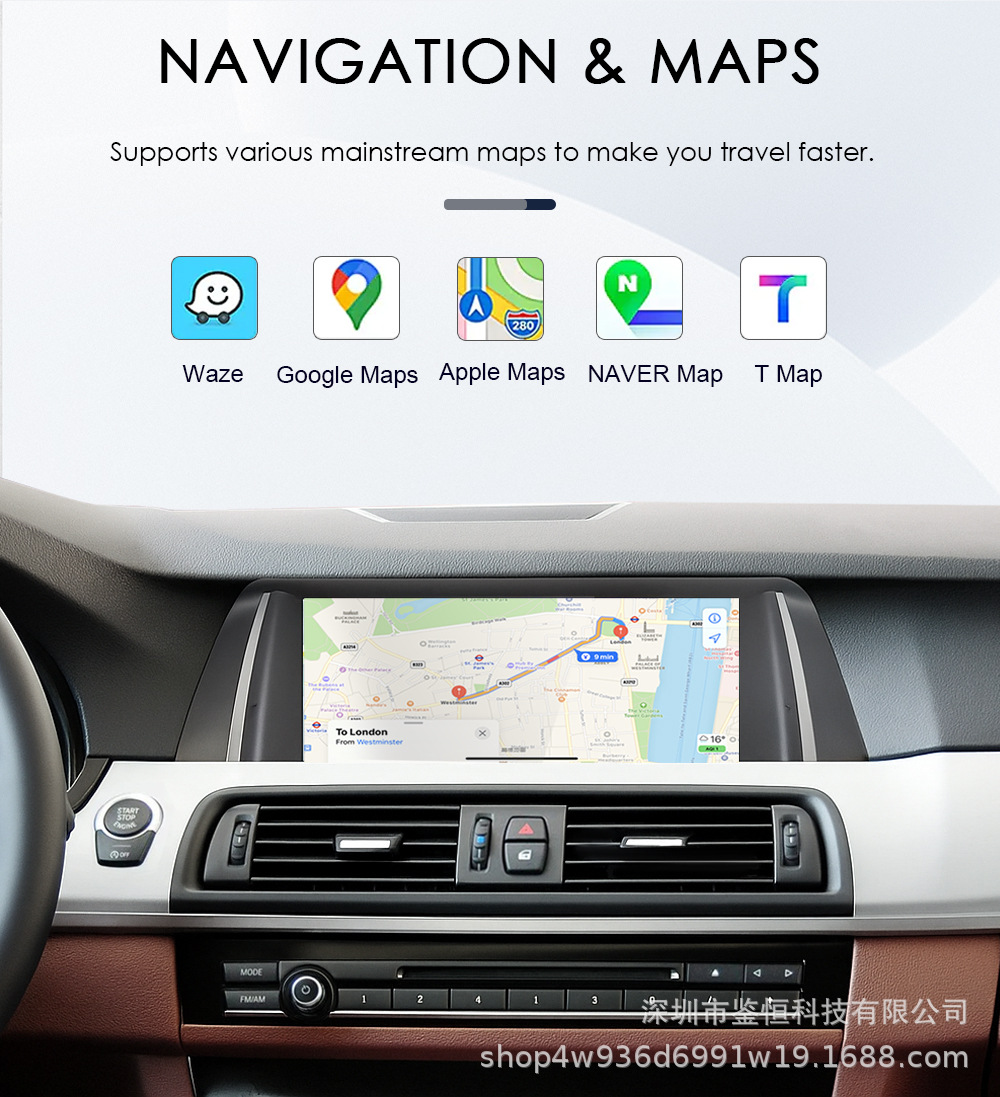 10.25'' Large Screen Navigation System Suitable for 11-17 Bmw 5 Series Cic/Nbt Radio Car Players