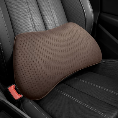 Headrest — car headrest neck pillow - third-generation-cashmere-velvet-lumbar-support-chestnut-brown-single-piece