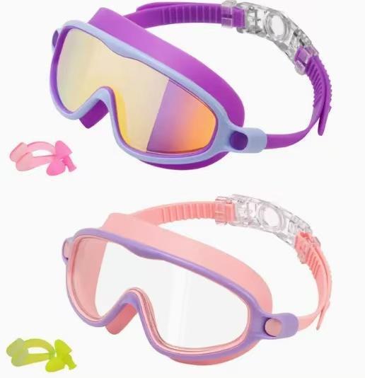 工場直販 大型フレーム子供用水泳ゴーグル Amazon越境販売 ホットセール 高画質 防曇 防水 シリコン製水泳ゴーグル 卸売|undefined