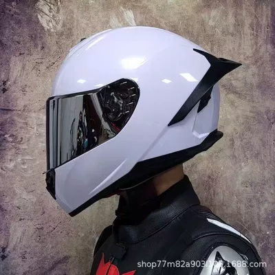 spoiler, Bluetooth slot, safety features, Dəbilqə (Kaska) aksesuarları - m-bright-silver-lenses