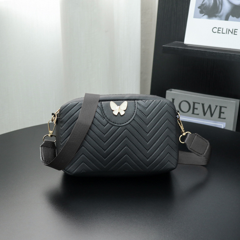 Bolso de mujer 2025 nuevo bordado ondulado mariposa decoración bolso de almohada cilíndrico bolso de hombro bolso regalo de moda image 7