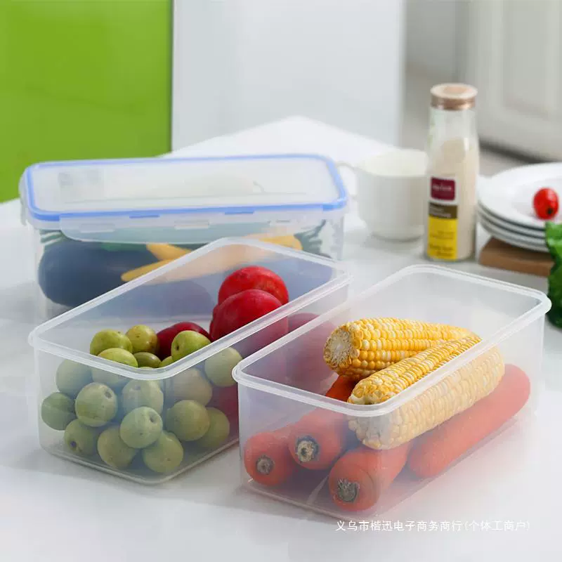 3100ml Пластиковый прямоугольный прозрачный盒 для хранения продуктов, miscellaneous зерно, запечатывающий盒 холодильник морозильник пластиковый盒