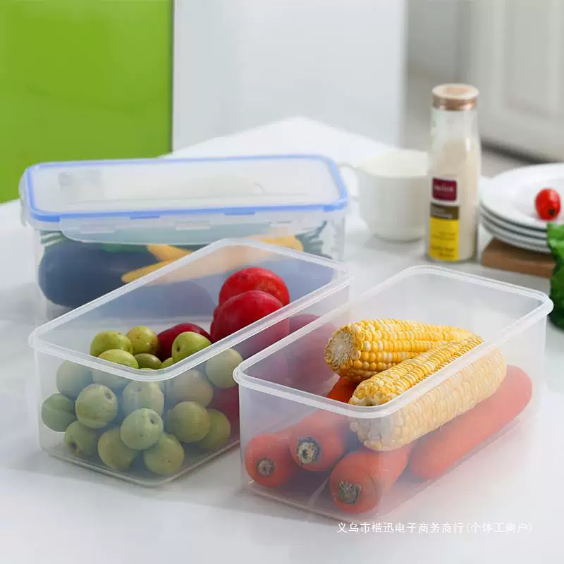 3100ml Пластиковый прямоугольный прозрачный盒 для хранения продуктов, miscellaneous зерно, запечатывающий盒 холодильник морозильник пластиковый盒