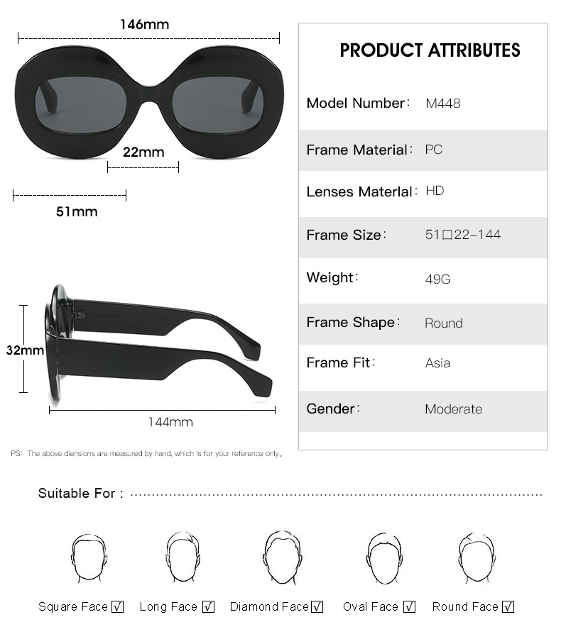 55g Weight Full Frame Glasses Structure Sunglasses Classification PC, UV400 Protection Lens Material Round Frame Glasses Style Daily Occasion Leopard Pattern Unisex Gender Patchwork Design Fashion Style Grey, Black Color Fashion Leopard PC UV400 Protection Round Frame Patchwork Full Frame Women's Sunglasses 2