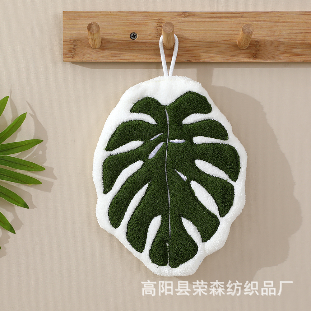 擦手巾挂式可爱家用吸水速干珊瑚绒加厚手帕小毛巾房卫生间抹布