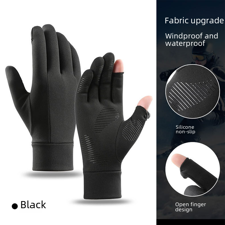 Guanti termici da esterno da uomo Q9065 touch screen dita intere antivento foderati in pile guanti sportivi da corsa alpinismo equitazione transfrontalieri_voghion.com