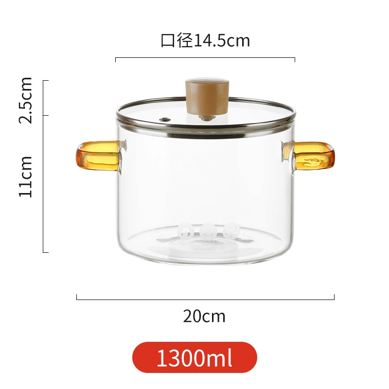 Стеклянная кастрюля-для тушения с высоким borosilicate стекла, прозрачная кастрюля для приготовления пищи, газ, огонь, высокая температура, маленькие горшочки, мини-кастрюля для супа